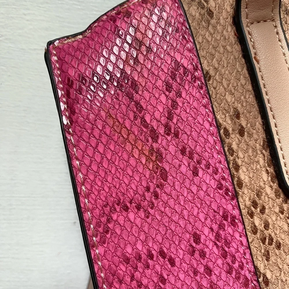 MultiColored Alligator Print Tote Bag with Straps with Detachable Long Strap